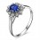 Flower Shape Sapphire and Diamond Engagement Ring