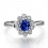 Flower Shape Sapphire and Diamond Engagement Ring