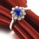 Flower Shape Sapphire and Diamond Engagement Ring