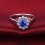 Flower Shape Sapphire and Diamond Engagement Ring