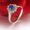 Flower Shape Sapphire and Diamond Engagement Ring