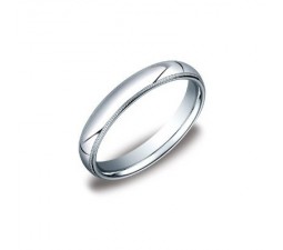 3.5mm MillGrain Finish Comfort Fit Wedding Band on 10k White Gold