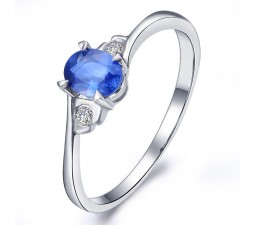 Bestselling Sapphire and Diamond Engagement Ring on 10k White Gold