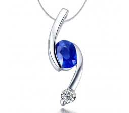.25 Carat Sapphire and Diamond Pendant