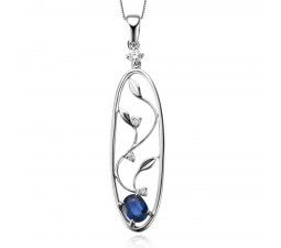 Mythical Flower Sapphire and Diamond Pendant