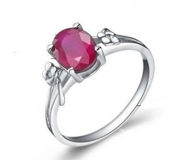 1.50 Carat Ruby Gemstone Engagement Ring on Silver