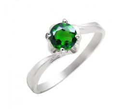 .5 Carat Emerald Gemstone Engagement Ring on Silver