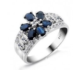 1.25 Carat Sapphire Gemstone Engagement Ring on Silver