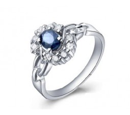 0.55 Carat Sapphire Gemstone Engagement Ring on Silver