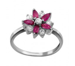 1.2 Carat Ruby Gemstone Engagement Ring on Silver