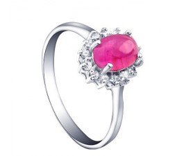 1 Carat Ruby Gemstone Engagement Ring on Silver