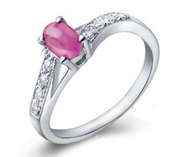 0.5 Carat Ruby Gemstone Engagement Ring on Silver