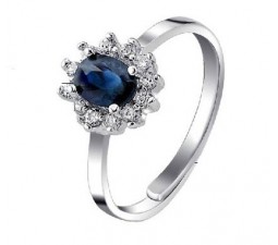 0.5 Carat Sapphire Gemstone Engagement Ring on Silver