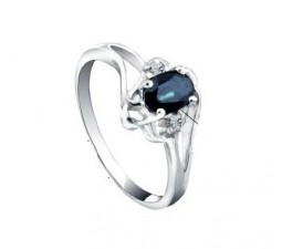 0.5 Carat Sapphire Gemstone Engagement Ring on Silver