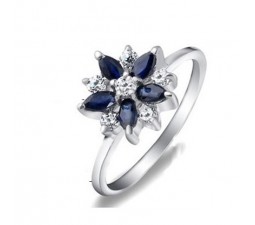0.5 Carat Sapphire Gemstone Engagement Ring on Silver