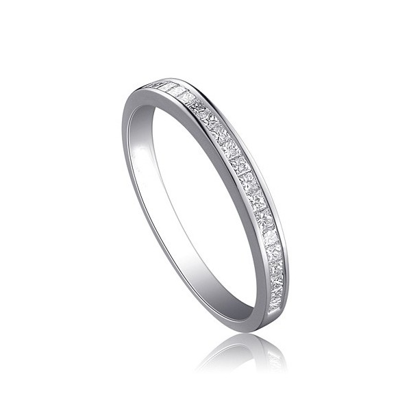 Affordable Half Carat Princess Cut Diamond Wedding Band Ring