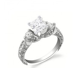 Antique Style Stunning Princess cut Diamond Engagement Ring Closeout Sale