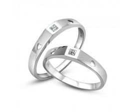 Princess cut diamond Couple Rings Wedding bands