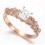 Beautiful 1 Carat Princess Diamond Engagement Ring on 18k Rose Gold