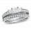 Diamond Three Stone Wedding Ring Set on