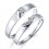 Inexpensive Heart Shape Couples Matching Wedding Band Rings on Silver