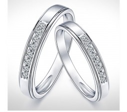Cheap Couples Matching Diamond Wedding Ring Bands on Gold