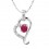 Half Carat Heart Shape Ruby Necklace Pendant for women