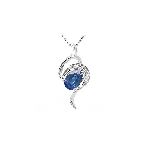 1 Carat solitaire Sapphire Necklace Pendant for Women - JeenJewels
