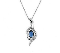 1/2 Carat Sapphire Necklace Pendant for Her on Sale