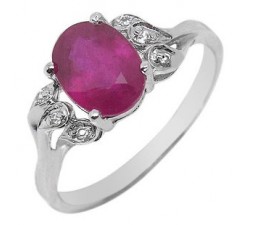 1.5 Carat Solitaire Ruby Engagement Ring for women