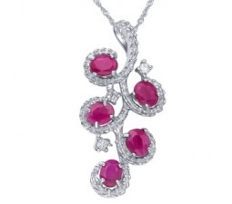 3 Carat Ruby Necklace Pendant for Women