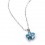 2.5 Carat 5 Stone Blue Topaz Flower shape Pendant Necklace for Her