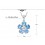 2.5 Carat 5 Stone Blue Topaz Flower shape Pendant Necklace for Her