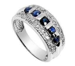 Inexpensive .5 Carat Sapphire Wedding Ring Band for Her