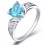 Heart Shape 1 Carat blue Topaz Engagement Ring on Sale for Her