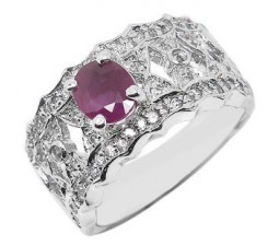 1 Carat Antique Ruby Engagement Ring for Women
