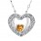 1/2 Half Carat Citrine Heart Shape Pendant Necklace for Women