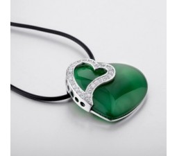 Green agate pendant necklace for women on sale