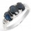 Three Stone 2 carat Sapphire past, present and future engagement ring