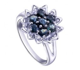2 Carats flower Sapphire inexpensive engagement ring for women