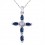 1 Carat Cross Sapphire Pendant Necklace on sale at cheap price for women
