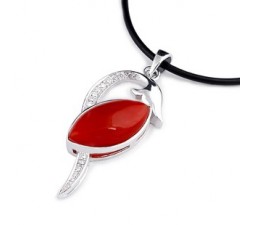 Red agate pendant necklace for women on sale