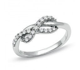 Inexpensive Diamond Infinity Ring on Gold