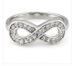 Classic Infinity Ring with 1/4 Carat diamonds on Gold