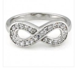Classic Infinity Ring with 1/4 Carat diamonds on Gold