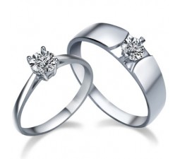 His and Her matching cz Wedding Ring Bands for couples