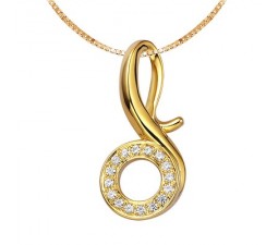 1/4 Carat Movement Circle Diamond Pendant on 10k Yellow Gold