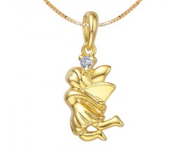.05 Carat Diamond Angel Pendant on 10k Yellow Gold