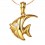 1/20 Carat Kissing Fish Diamond Pendant on 10k Yellow Gold