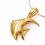 1/20 Carat Kissing Fish Diamond Pendant on 10k Yellow Gold